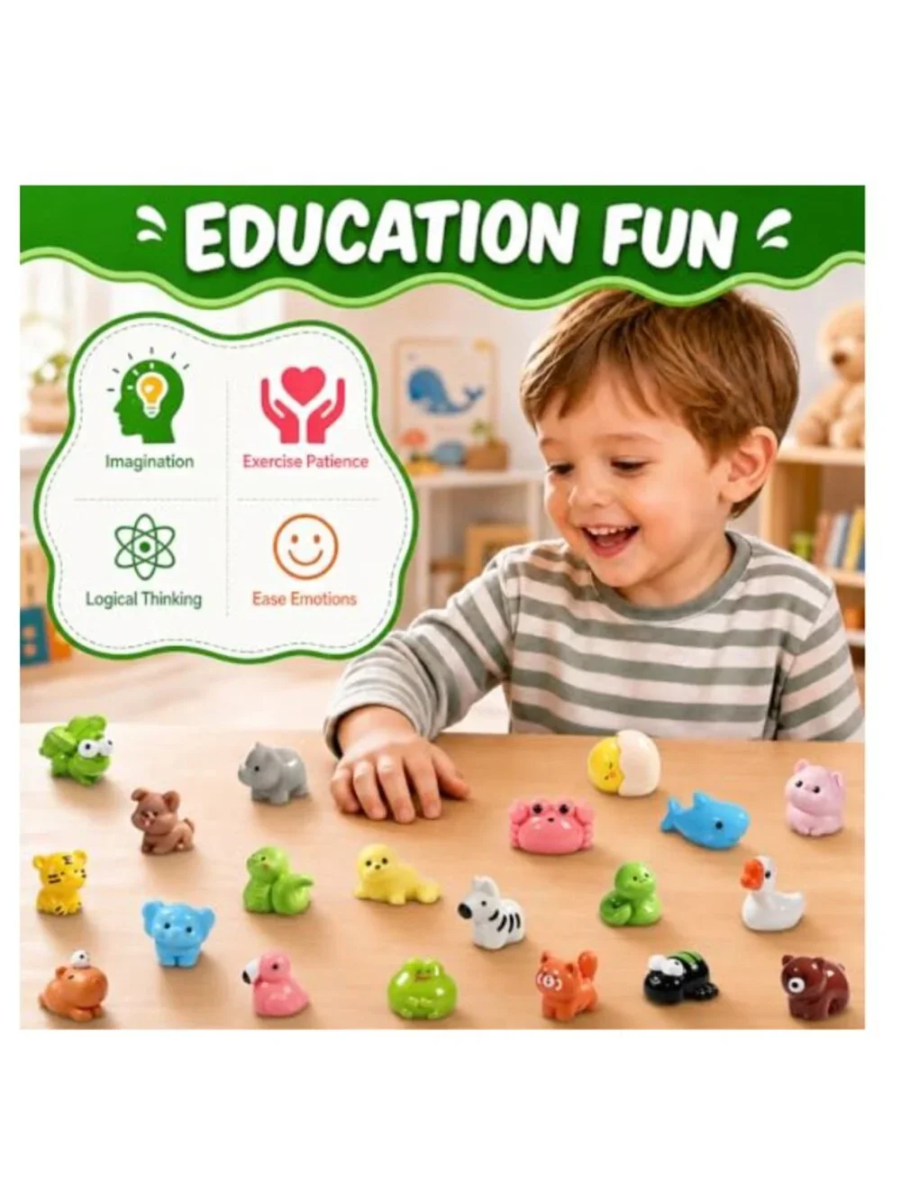 85pcs Mini Resin Animal Figures Fairy Garden Dollhouse Decor DIY Craft Party